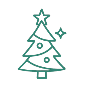 Christmas entertainment icon with minimalist ornament