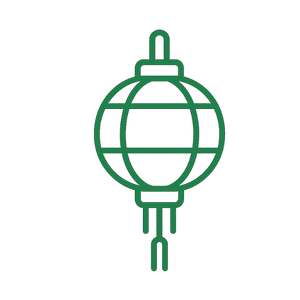 Lunar New Year entertainment icon with minimalist lantern